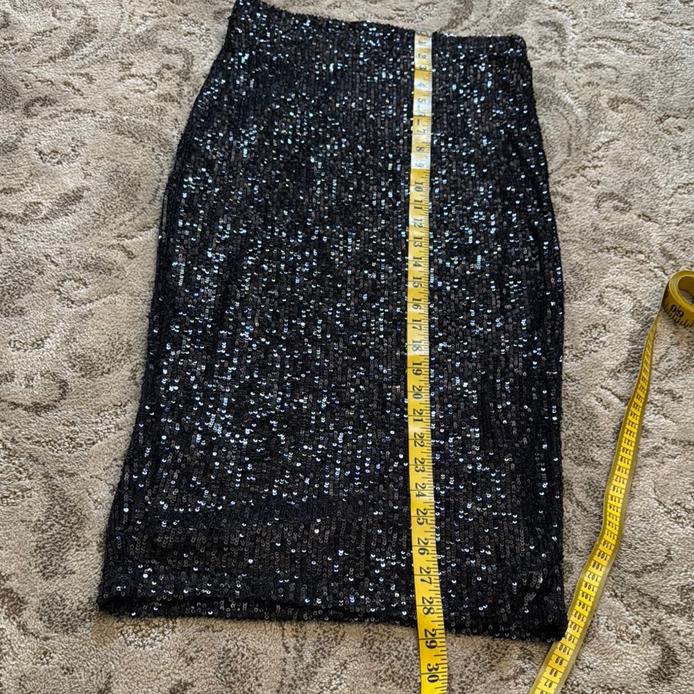 Rachel Zoe Black Sequin Pencil Skirt - Picture 4 of 5